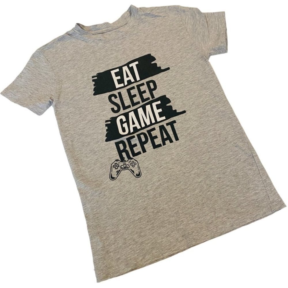 Brooklyn Vertical Eat Sleep Game Repeat Funny Graphic Shirt